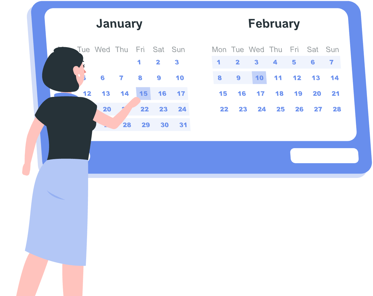Select date and time